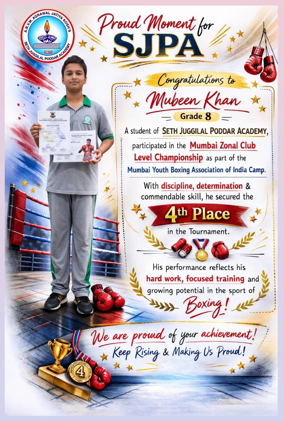 Our student Mubeen Khan